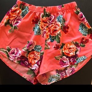 Boho Floral High Waisted Shorts